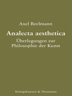 cover image of Analecta aesthetica